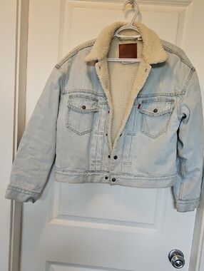 Levi's Heritage Trucker Sherpa Denim Jacket Crop Med